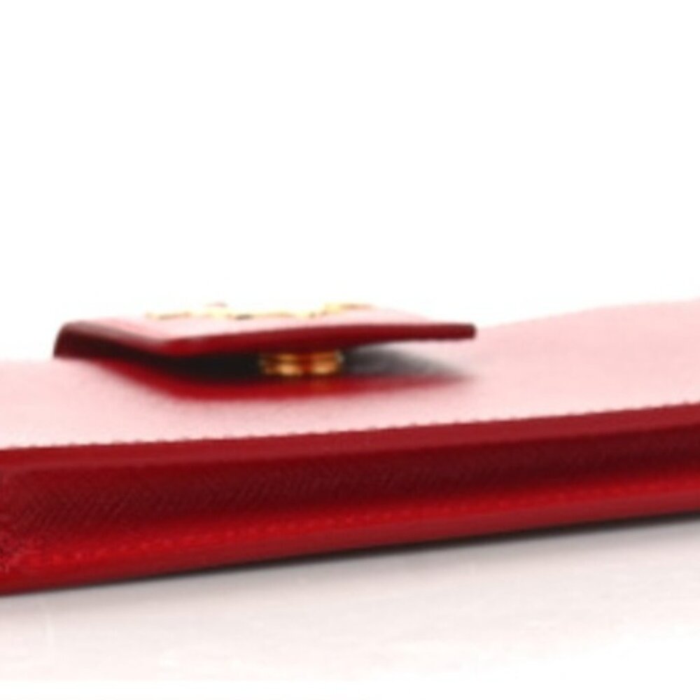 Prada Saffiano Metal Mini Chain Wallet Fuoco - Picture 2 of 4
